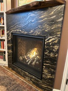 Fireplace Surround Crafted Out Of Titanium Granite